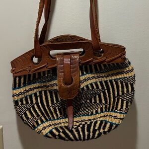 Vintage Kenya Africa Sisal Purse Bag